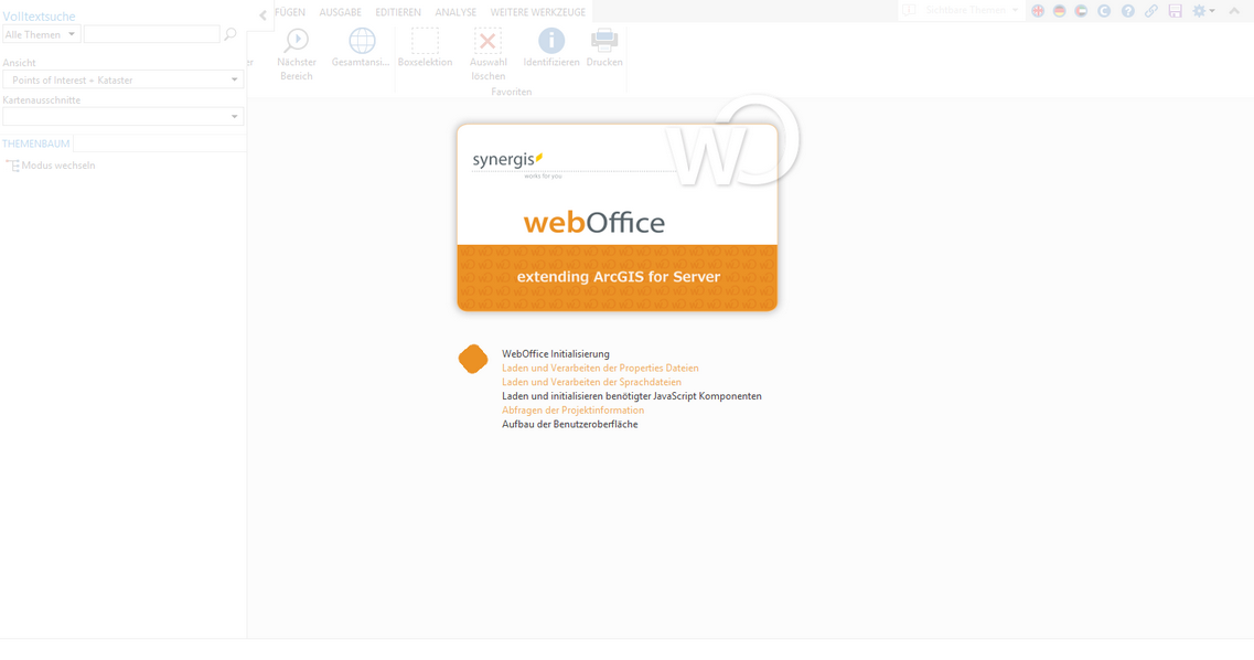 Standardmäßiger Splashscreen im WebOffice core Client