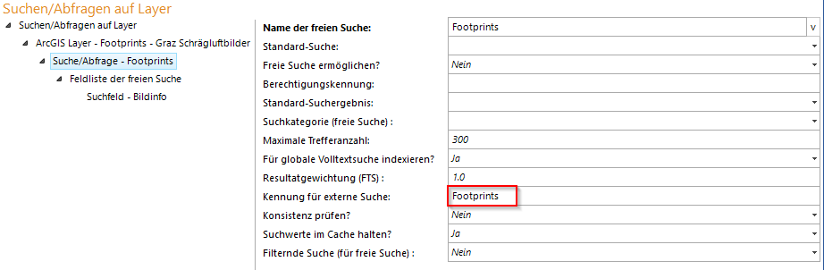 Konfiguration der Suche zur Nutzung des Schrägluftbilder Custom Tool (2) Konfiguration der Suche zur Nutzung des Schrägluftbilder Custom Tool (2)