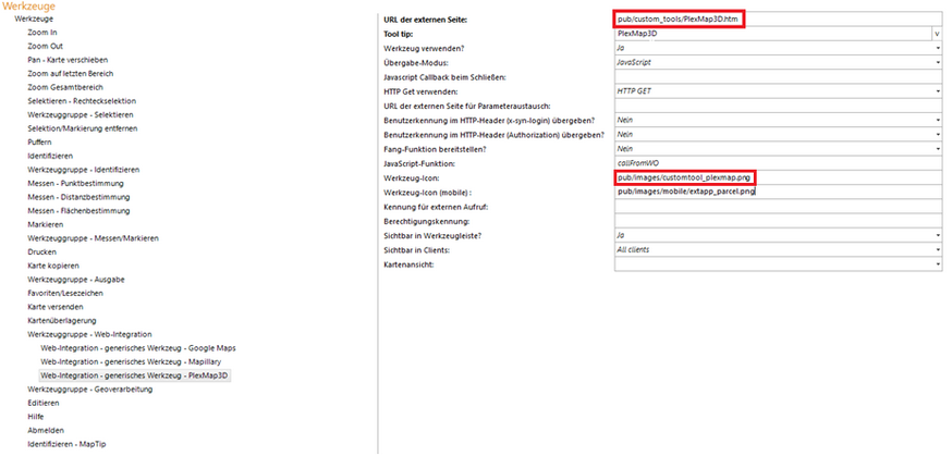 Konfiguration eines generischen Werkzeuges für PlexMap3D Konfiguration eines generischen Werkzeuges für PlexMap3D