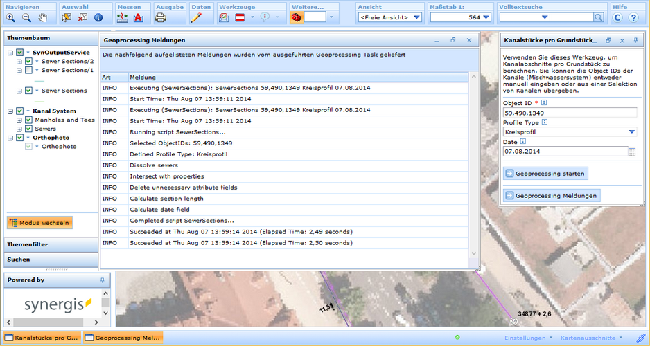 Geoverarbeitungsmeldungen im WebOffice html Client Geoverarbeitungsmeldungen im WebOffice html Client