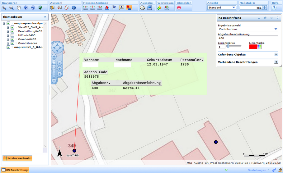 K5 Beschriftung mit Abgabenbeschränkung