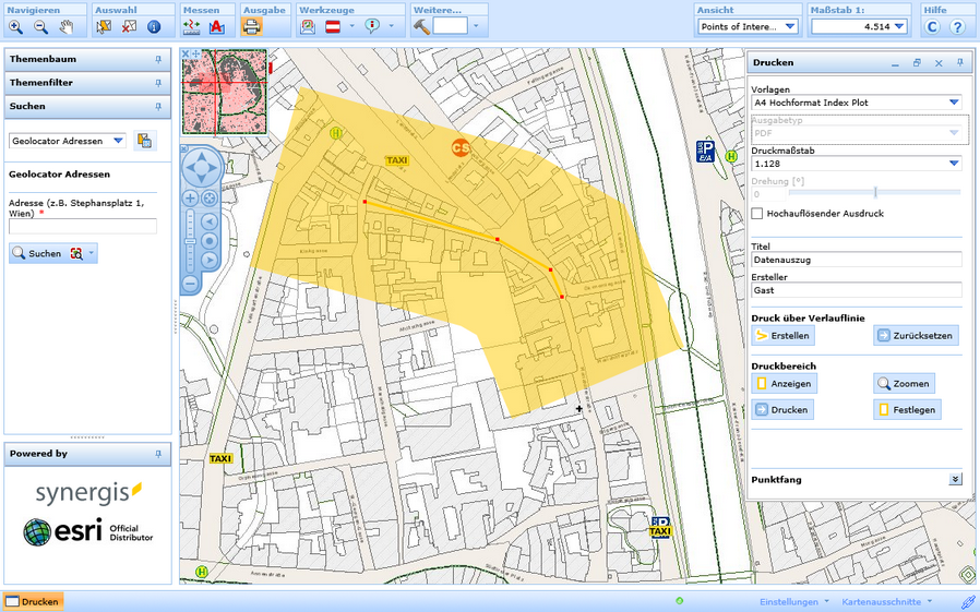 Zeichnen der Verlauflinie im WebOffice html Client