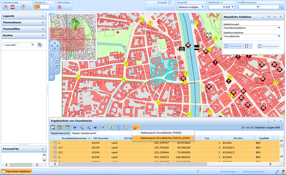 Datenexport aus dem Suchergebnis (HTML Client)