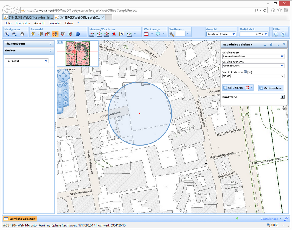 Erstellen eines Umkreises im WebOffice html Client um Objekte zu selektieren Erstellen eines Umkreises im WebOffice html Client um Objekte zu selektieren