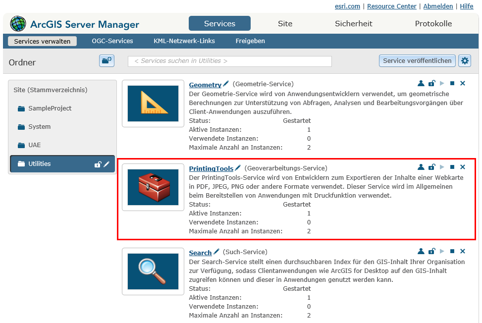 ArcGIS Server Standard PrintingTool