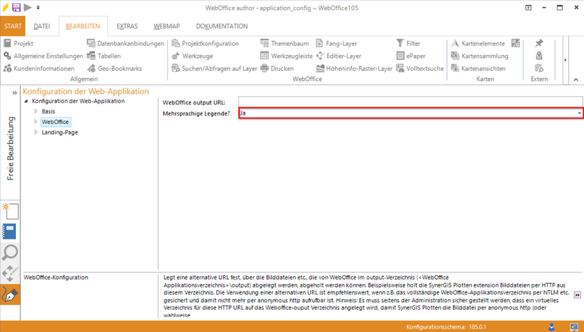 Mehrsprachige Legenden in der Anwendungskonfiguration aktivieren