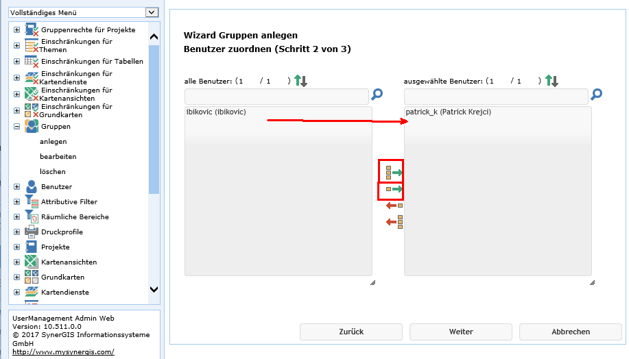 Gruppe anlegen - Schritt 2