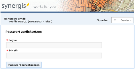Registrierung-Zurücksetzen-Seite