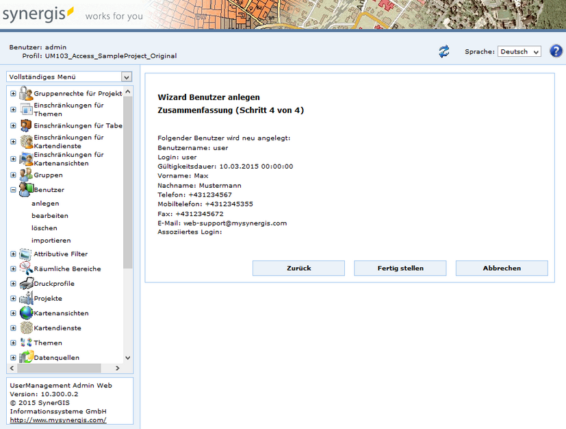 Benutzer anlegen - Schritt 4 Benutzer anlegen - Schritt 4