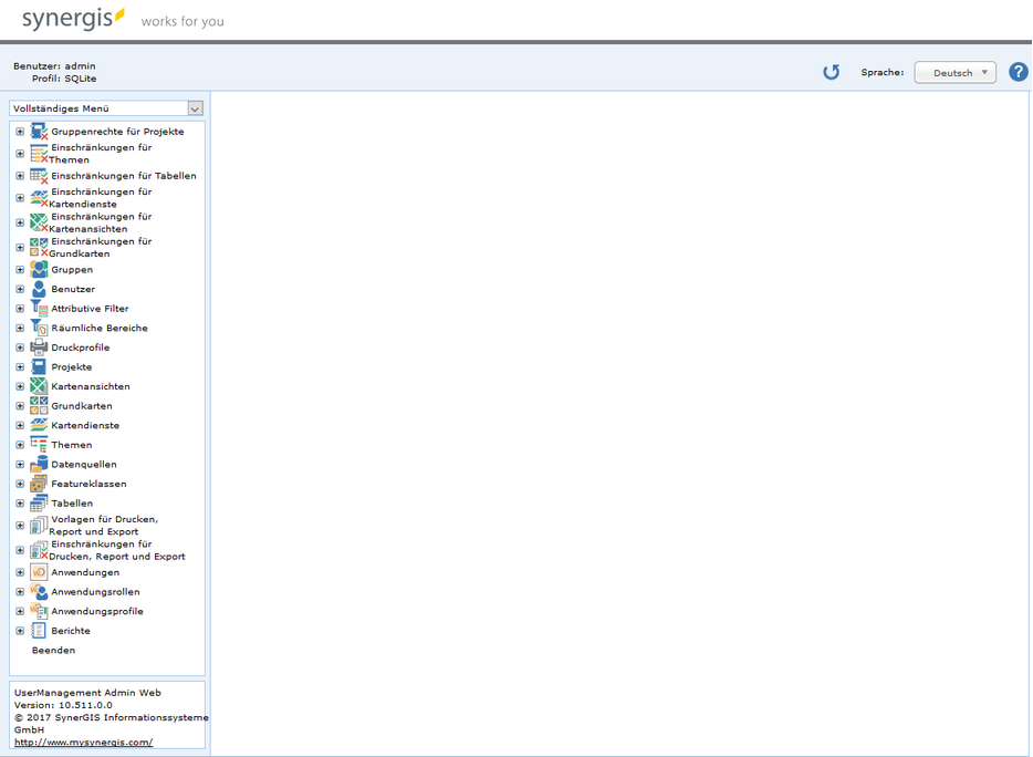 UserManagementAdminWeb (Vollständiges Menü)