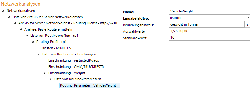 Konfiguration Routing-Parameter