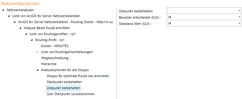 Konfiguration Zielpunkt beibehalten