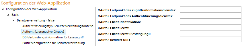 Authentifizierungstyp OAuth2 Konfiguration