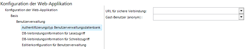 Authentifizierungstyp Benutzerverwaltungsdatenbank - Konfiguration Authentifizierungstyp Benutzerverwaltungsdatenbank - Konfiguration