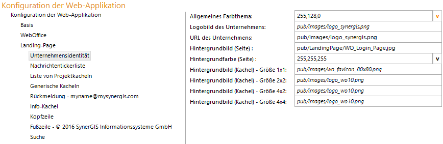 Konfiguration der Unternehmensidentität Konfiguration der Unternehmensidentität