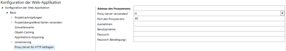 Konfiguration - Proxy-Server für HTTP Anfragen Konfiguration - Proxy-Server für HTTP Anfragen