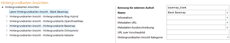Konfiguration einer leeren Hintergrundkarten Ansicht Konfiguration einer leeren Hintergrundkarten Ansicht