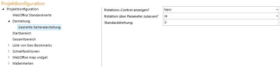 Konfiguration "Gedrehte Kartendarstellung"