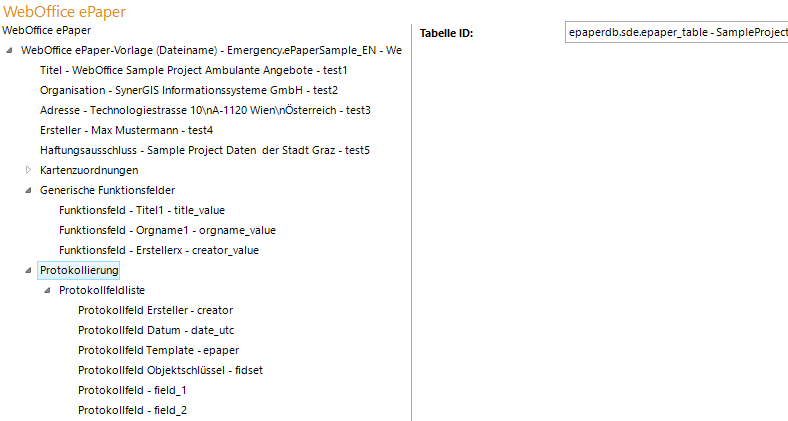 Konfiguration Epaper Protokollierung
