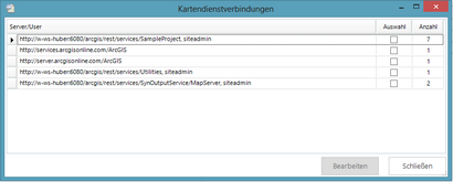 Kartendienstverbindungen