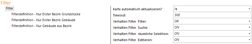 Konfiguration von Filter Konfiguration von Filter
