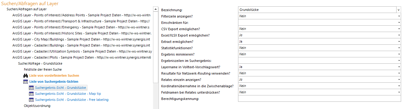 Konfiguration Suchergebnis-Sichten