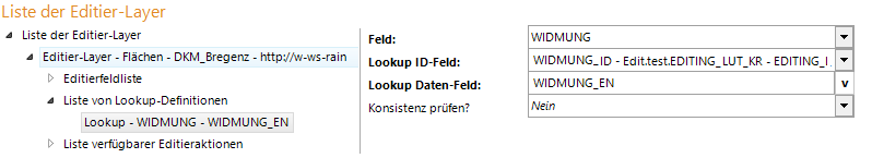 Lookup Konfiguration auf einem Editierfeld Lookup Konfiguration auf einem Editierfeld
