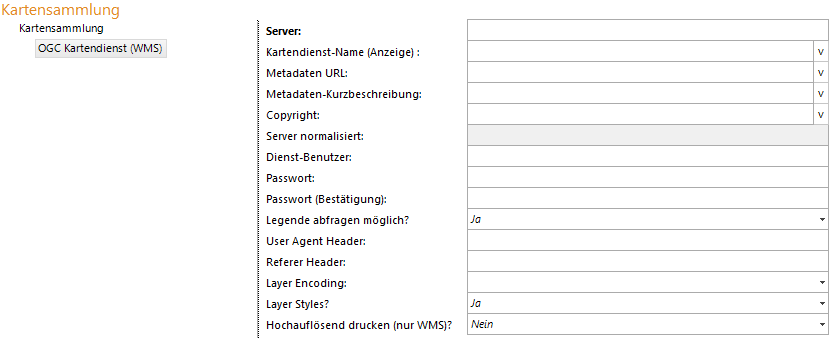 Konfiguration - OGC Kartendienst &nbsp;(WMS)