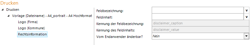 Konfiguration Rechtsinformation