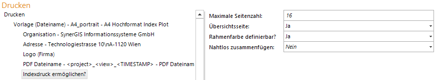 Indexdruck Konfiguration Indexdruck Konfiguration