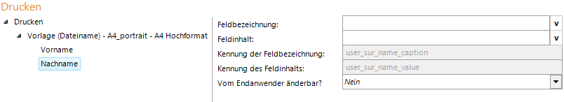 Konfiguration Nachname