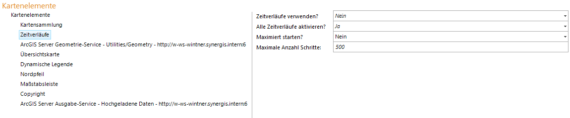 Zeitverläufe Konfiguration
