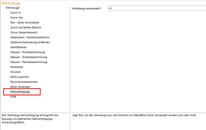Werkzeug Netzverfolgung