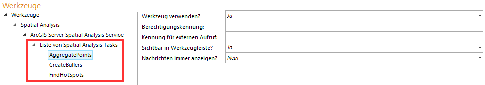 Definition der Spatial Analysis Tasks