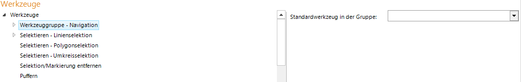Konfiguration der Werkzeuggruppe Konfiguration der Werkzeuggruppe