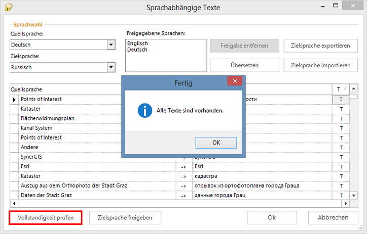 Vollständigkeit prüfen Vollständigkeit prüfen