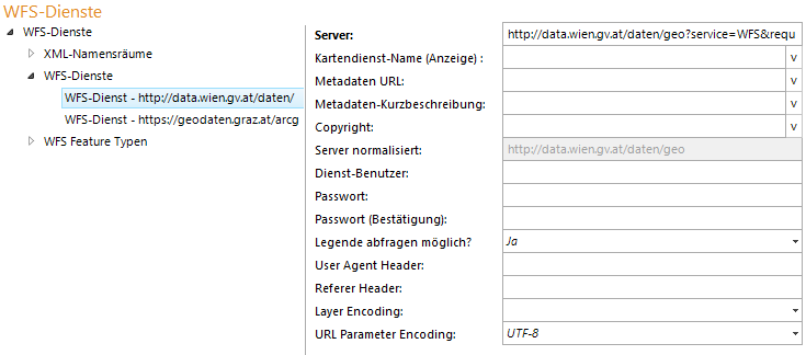 Konfiguration WFS Dienst&nbsp;
