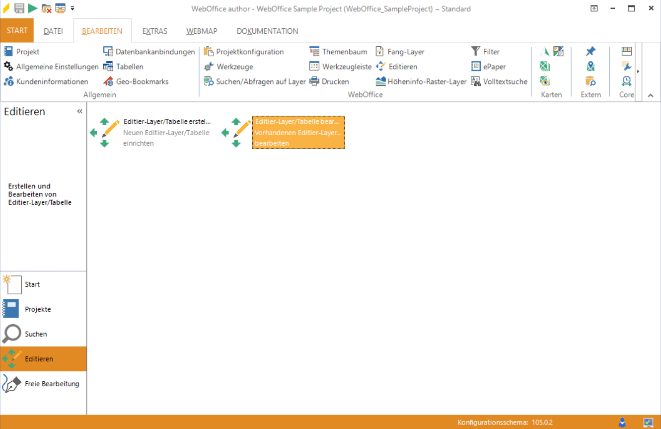 Starten des Assistenten "Editier-Layer/Tabelle bearbeiten" Starten des Assistenten "Editier-Layer/Tabelle bearbeiten"
