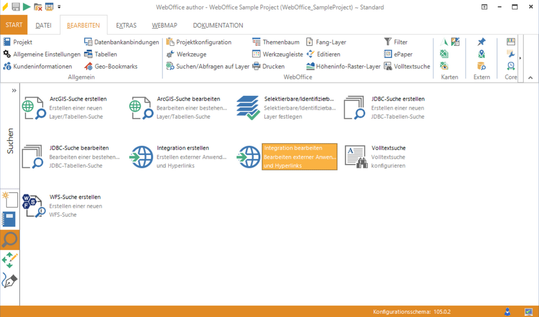 Starten des Assistenten zum bearbeiten einer Integration Starten des Assistenten zum bearbeiten einer Integration