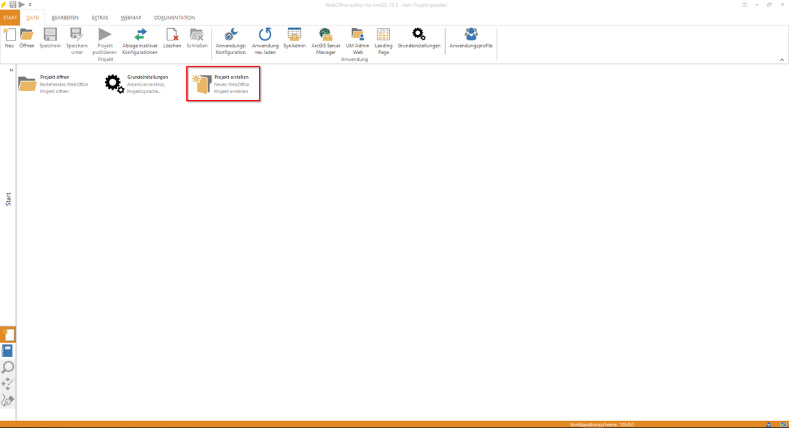 Starten des Assisten "Projekt erstellen"