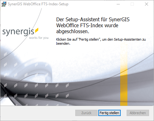 Installation erfolgreich abgeschlossen