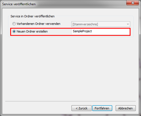 Neuen Ordner "SampleProject" erstellen