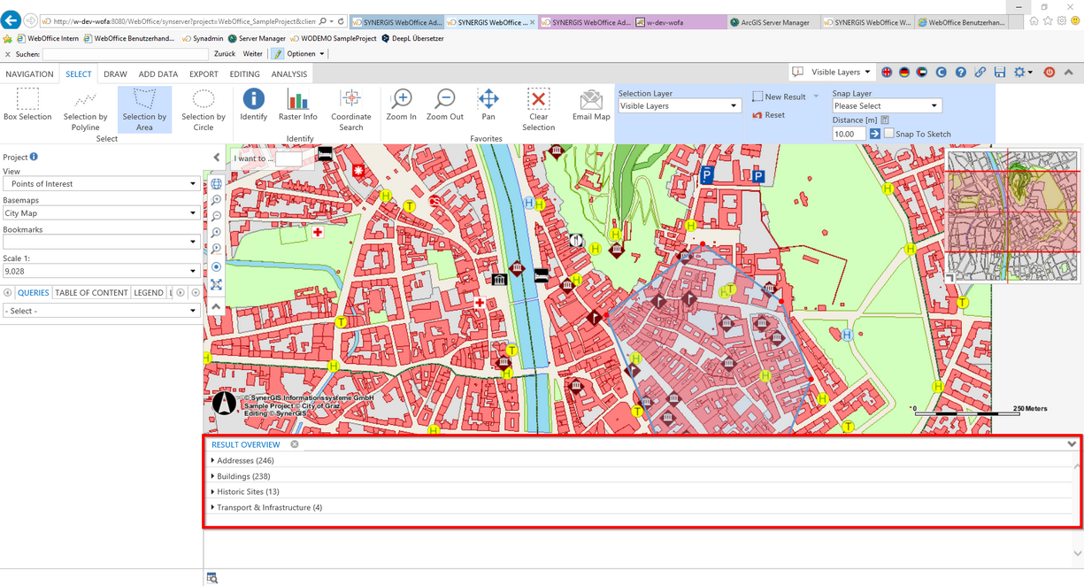 Result Overview for representing multiple selection  