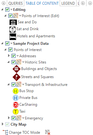 Example of a Table of Content in the WebOffice core client