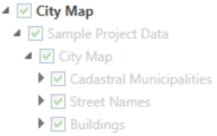 Presentation of non visible layers due to scale restrictions 