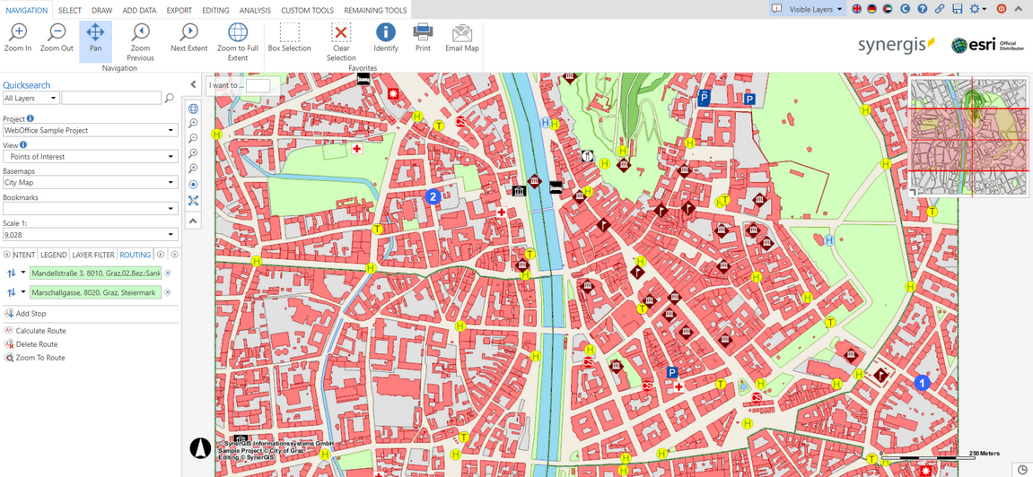 Anzeige der Routingstops in der WebOffice 10.6 Core Client Applikation