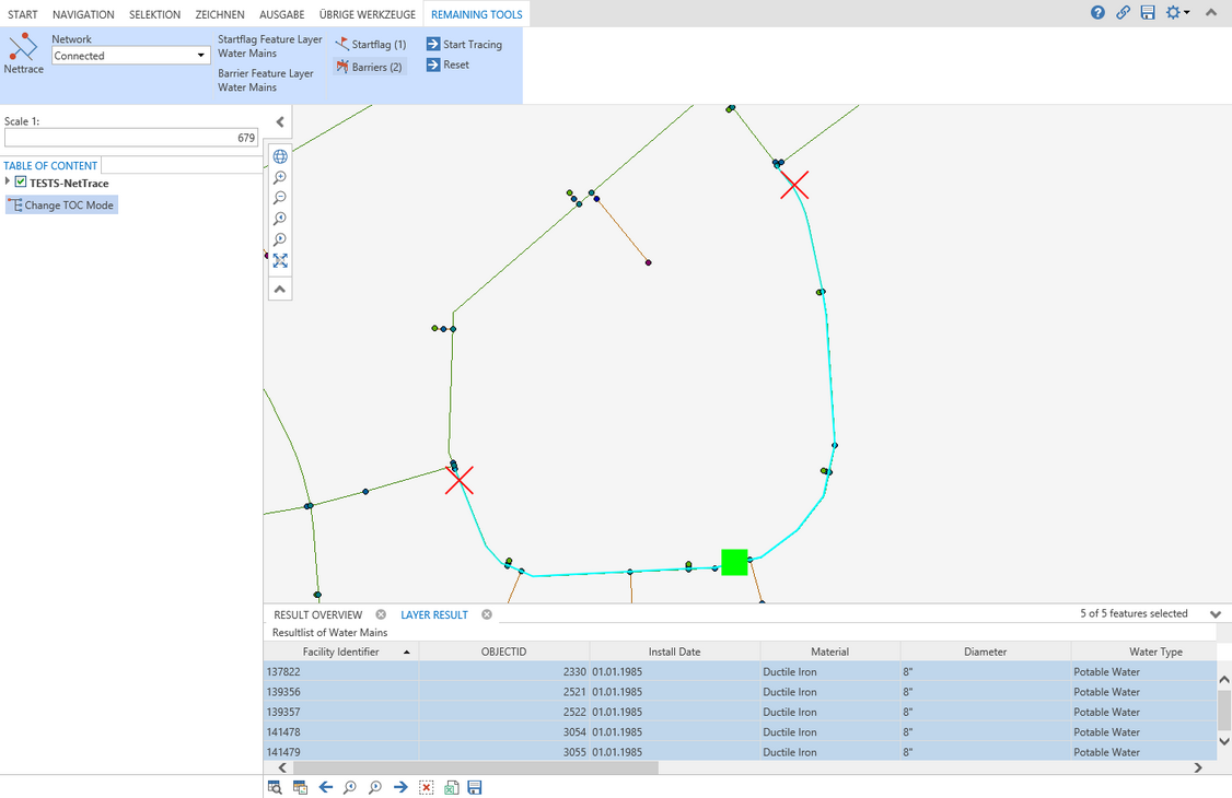 Netzverfolgung im WebOffice core Client