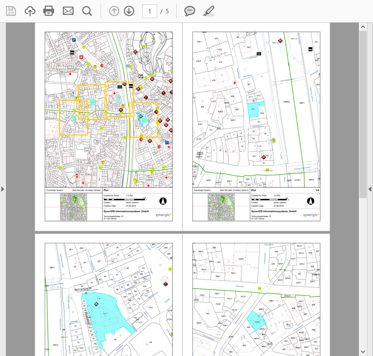 Print of four selected objects