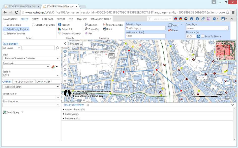Creating a polyline to select object in the WebOffice core Client