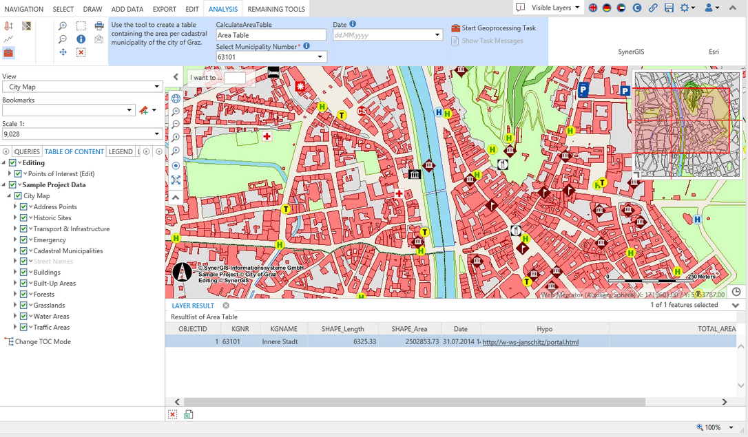 Geoprocessing in the WebOffice core client